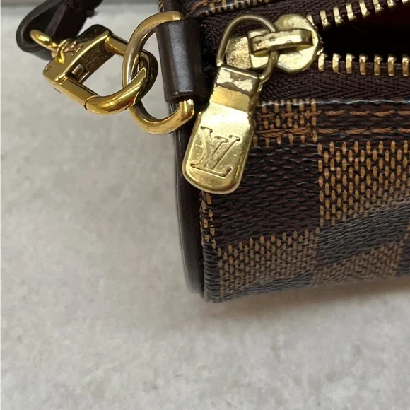 Louis Vuitton Pochette Papillion Damier Ebene Canvas and Leather purse